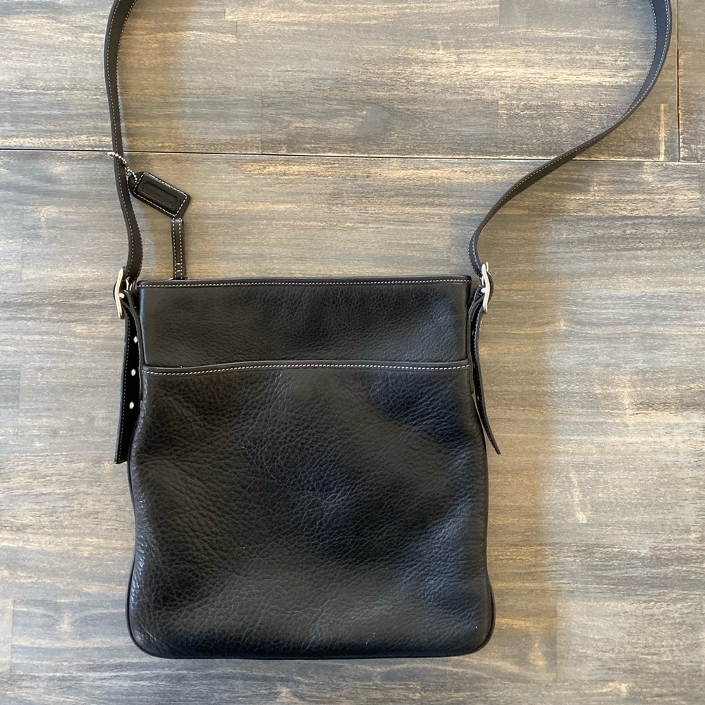 Coach crossbody, Black pebble leather purse.